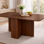 میز ناهار خوری لبه گرد شکلاتی