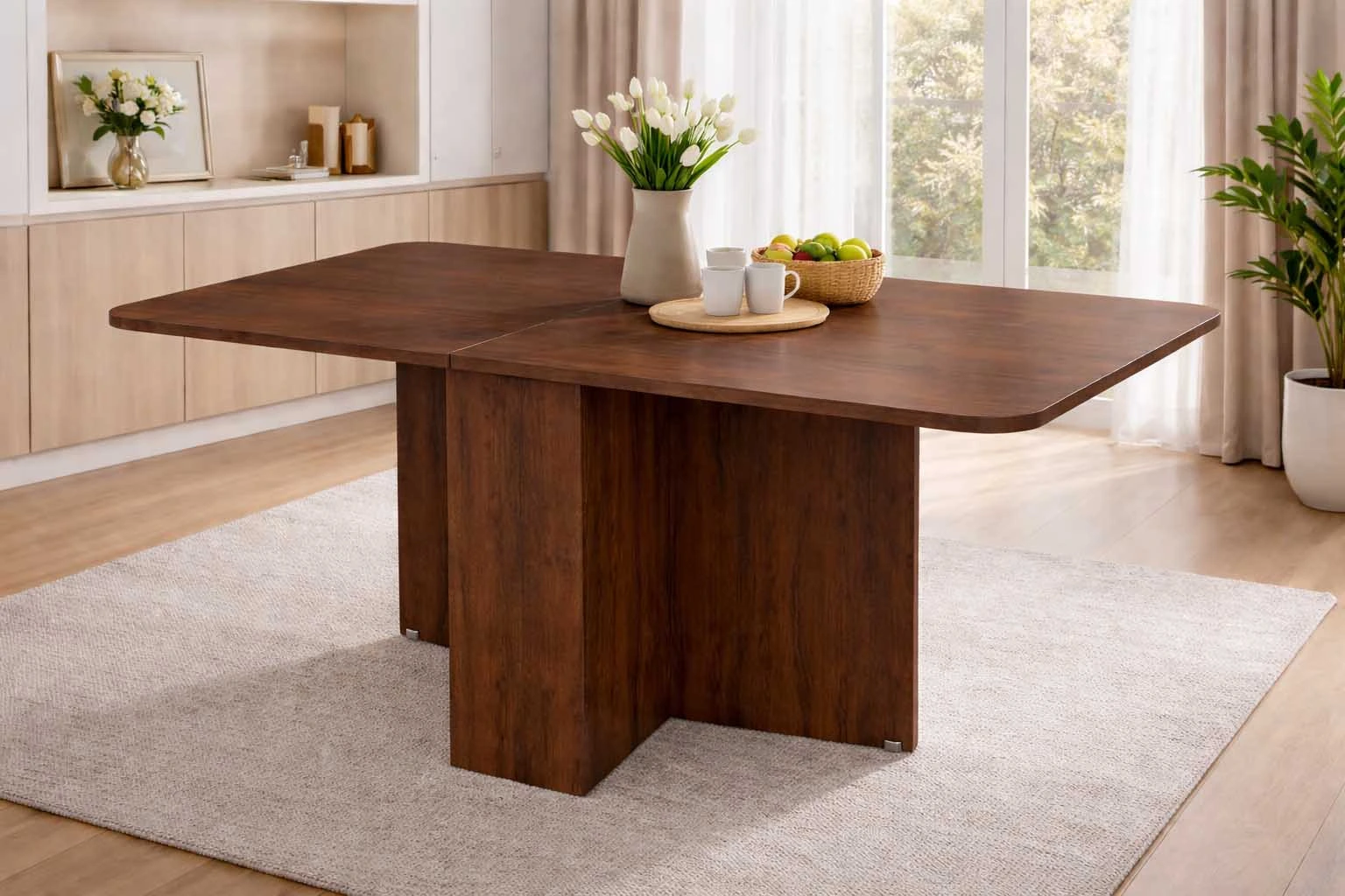 میز ناهار خوری لبه گرد شکلاتی