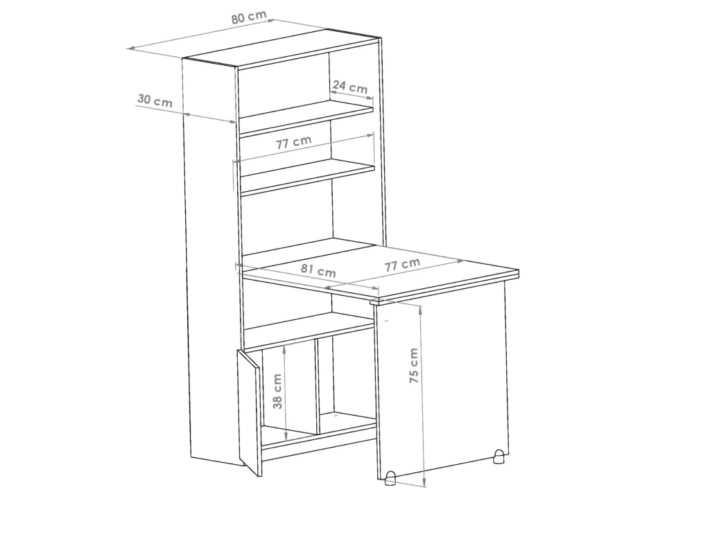 ابعاد میز تحریر کم جا